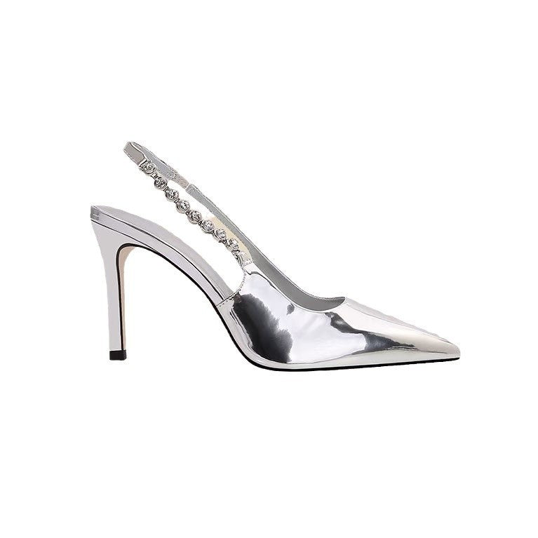 Ready-to-ship l216 stiletto heels: elegant silver, premium quality, comfortable fit. stunning 2025 high-heeled sandals