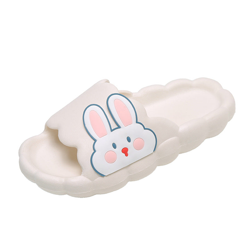 Cute rabbit slippers women's summer stomping on shit soft thick sole girl heart non-slip home bath student dormitory cool slippers