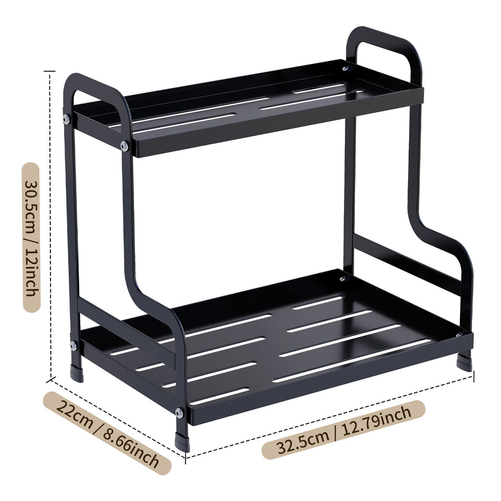 Double-layer cosmetics rack, skin care products, perfume storage box, bathroom finishing shelf, bathroom countertop, vanity rack.