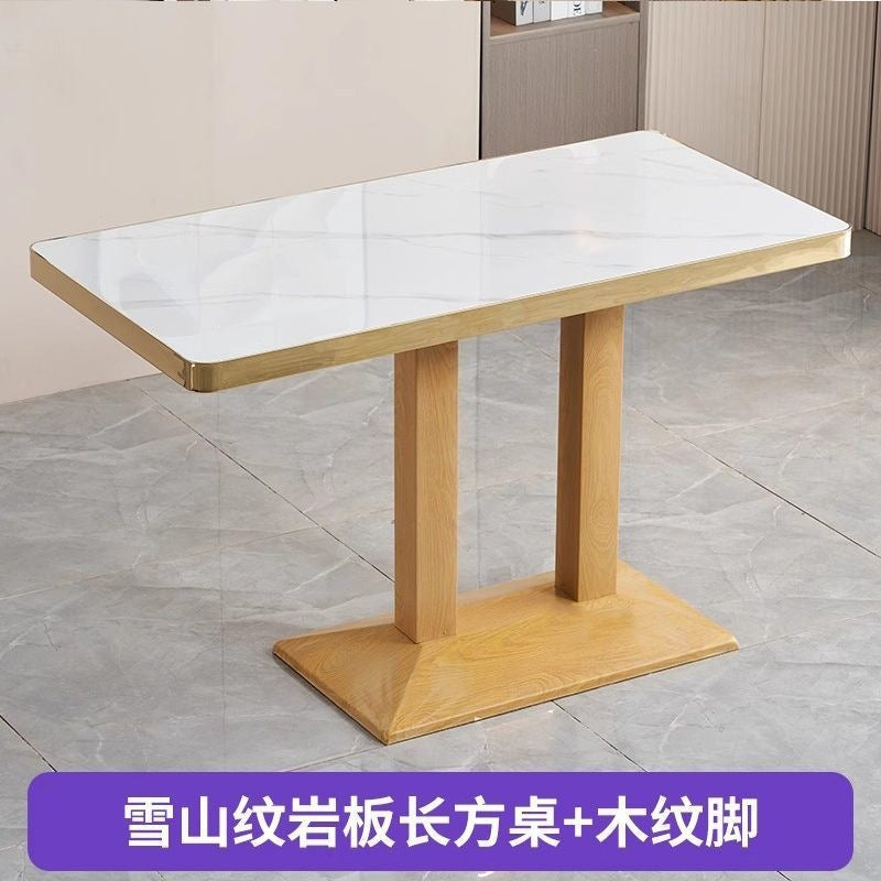 Commercial slate dining table theme restaurant barbecue shop snack shop restaurant ramen solid wood stool slate dining table casual style