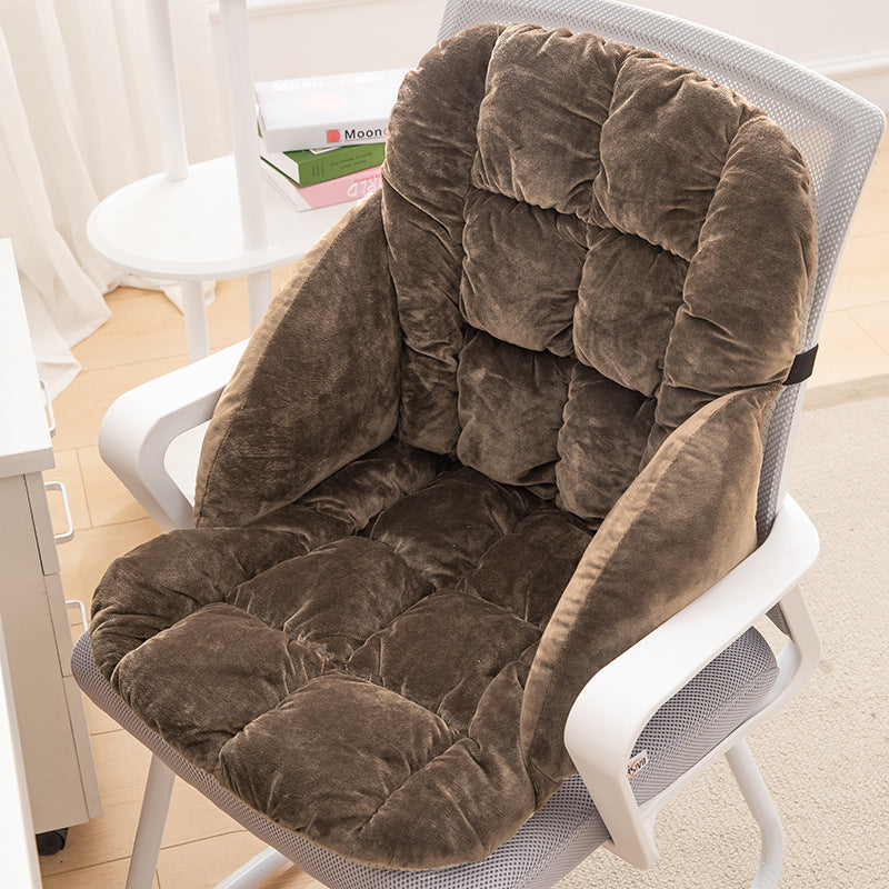 Heated seat cushion and backrest combo - electric heating for office, winter plush warm chair pad, prolonged sitting, removable and washable chair cushion