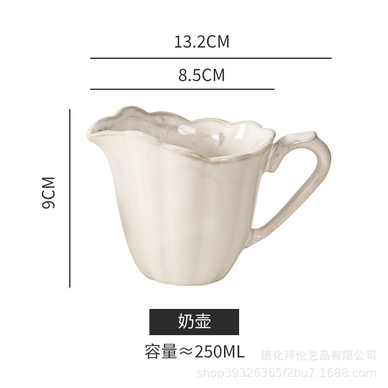 Creative retro western tableware suit restaurant for home italian stylish style grids kiln bowl plates ceramic wholesale
