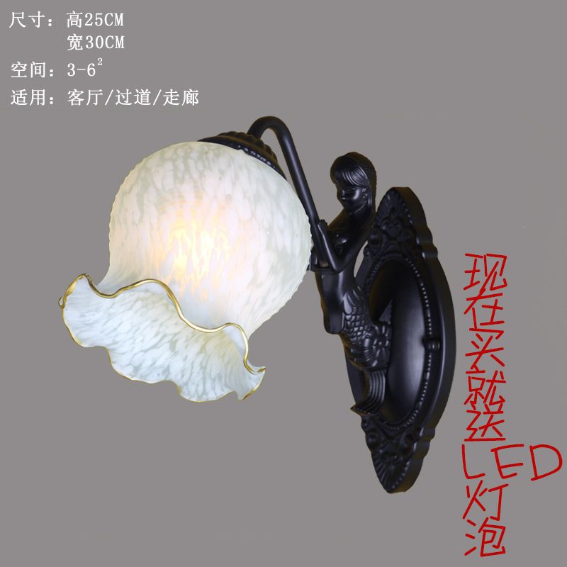 American casual wall lamp single head bedside lamp bedroom lighting living room background wall scandinavian lighting aisle corridor iron art