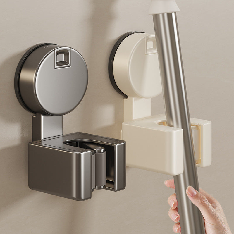 Powerful suction cup mop clip, bathroom wall wall hanging artifact, mop broom rack buckle holder, no punching