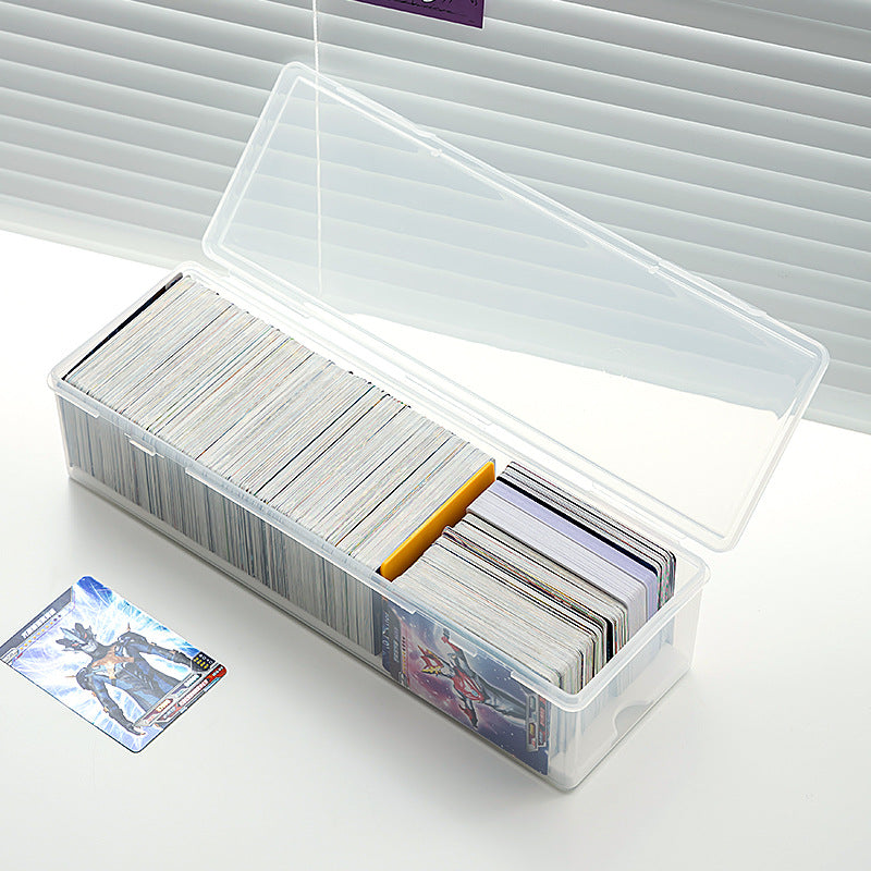 Square small card storage box Transparent flip Gigi-Oh card storage box Long Ultraman card storage box