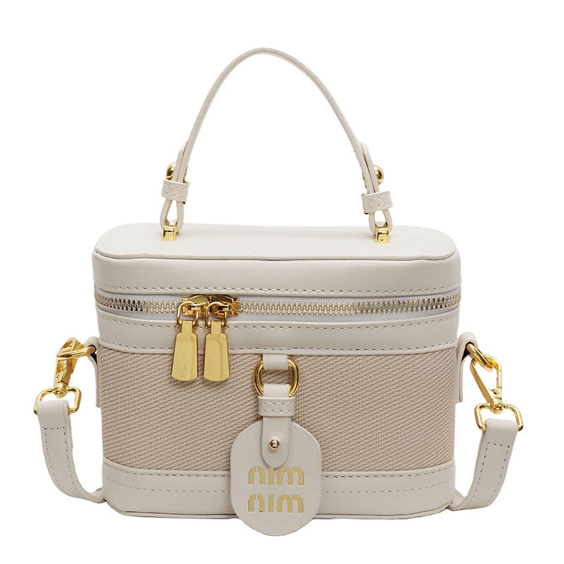 Retro versatile handbag, high-end simple box bag 2025 new trendy and popular messenger bag, niche shoulder bag