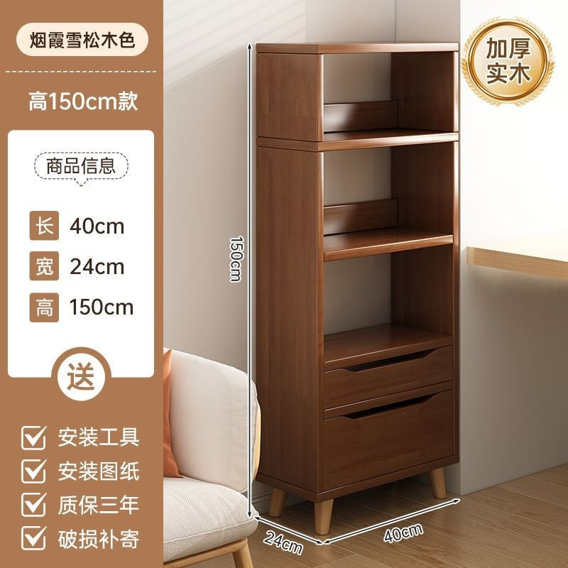 Bookcase for home standing cabinet bookshelf floor-standing storage rack living room storage cabinet small narrow cabinet dust-proof storage cabinet storage cabinet