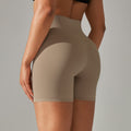Spring/summer new solid color yoga shorts - double-sided brushed, high-waisted, stretchy, activewear, fitness, 3/4 length yoga pants for women