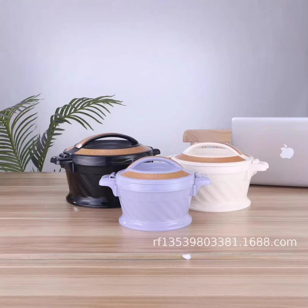 supply of foreign trade 3-piece flower blue thermal insulation box 3pcs 2.2l 4.2l 5.2l large capacity thermal insulation pot
