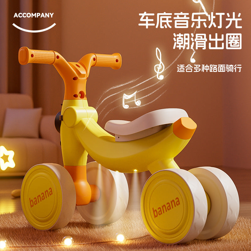 New children's balance car without pedals 1-3 year old baby scooter children's scooter four-wheel toddler yo-yo