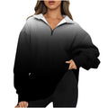 new european and american style  print top - women's half-zip pullover long sleeve sweatshirt