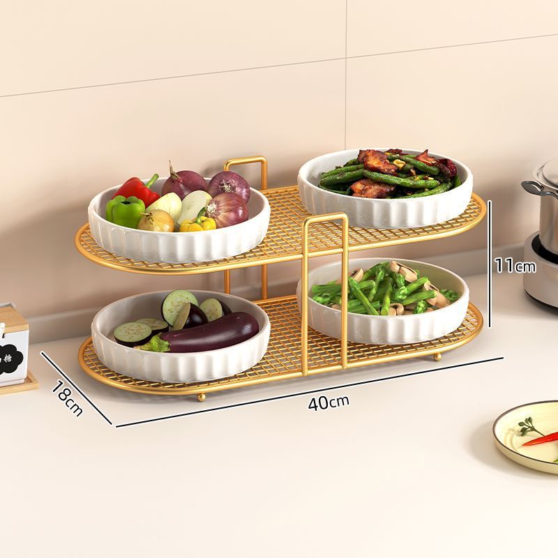 Kitchen multifunctional storage rack, dish rack, storage artifact, dishes, plates, spices, countertop, multi-layer simple tableware rack