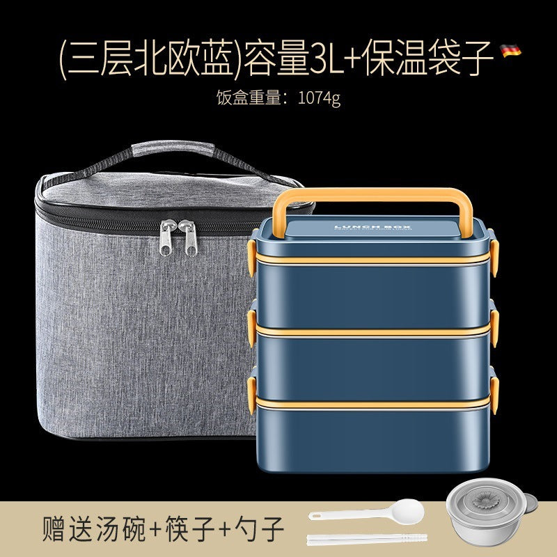 304 water-free thermal insulation lunch box Office workers hot rice artifact portable with rice lunch box Bento box thermal insulation lunch box