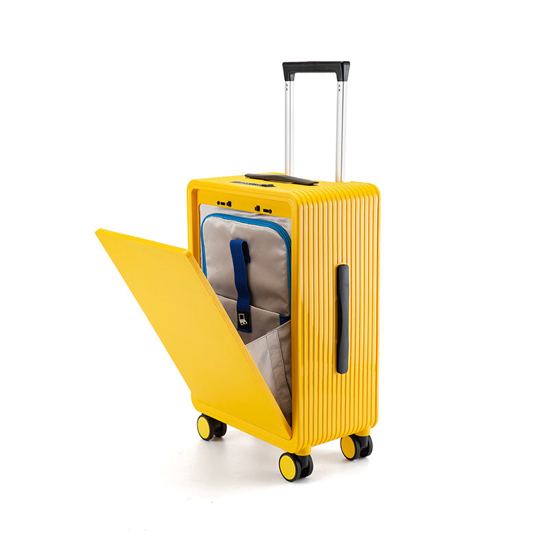 Small business mini lightweight small suitcase travel pc front open cover universal wheel silent 20 inch suitcase