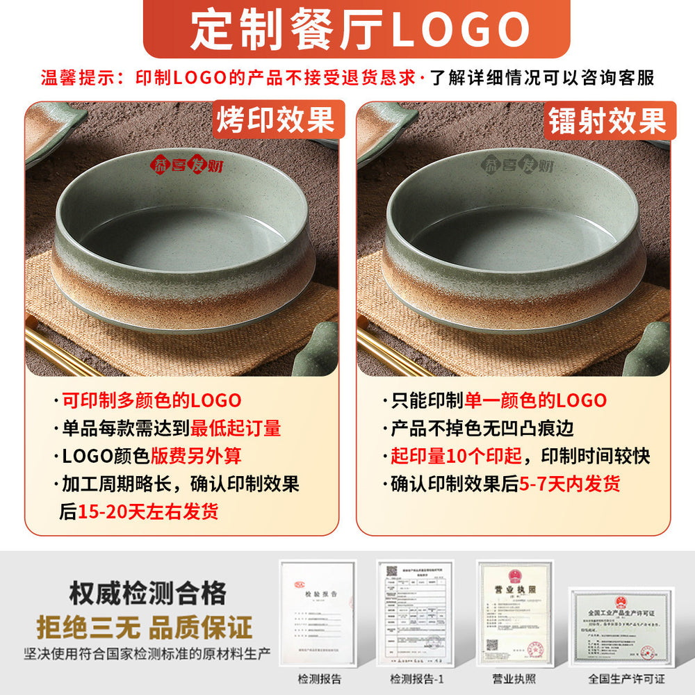 Melamine dinnerware plates - retro commercial dinner plates for restaurants, hotel stir-fry dishes, and unique deep plates for plating