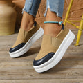 Amazon cross-border plus size women's shoes:  autumn new collection - slip-on casual shoes, chunky sole, comfortable athletic-style flats
