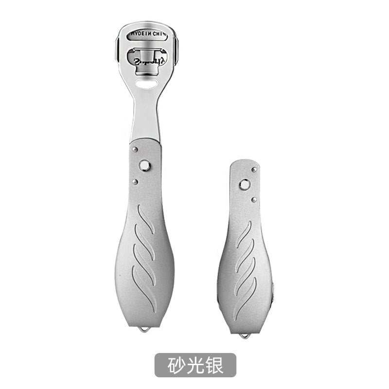 New arrivalfoldable pedicure knife dead skin pedicure stainless steel foot planer scraper foot rub callus grinding foot stone foot board