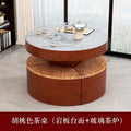 90 round table walnut color (rock plate + glass stove)