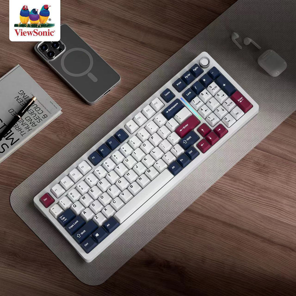 Viewsonic kc99 custom mechanical keyboard - gasket structure, full key hot-swappable, wireless tri-mode gaming keyboard