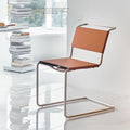 Modern casual saddle leather cantilever chair medieval style dining chair restaurant hotel milk tea shopaccessible luxuryretro saddle chair