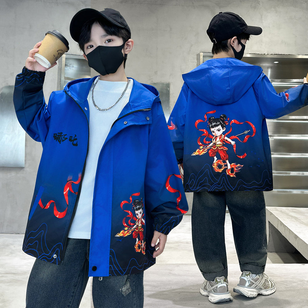Boys' gradient hooded windbreaker - new autumn  collection - stylish casual jacket for boys and teens