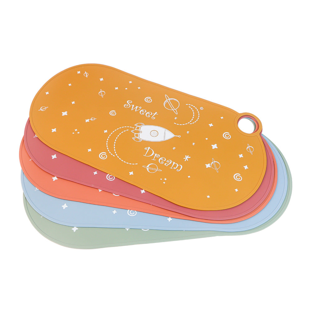 Kidsnon-slip silicone insulation placemat dining table oven mittswaterproof oil-proof casual coaster round kindergarten dinner plate mat