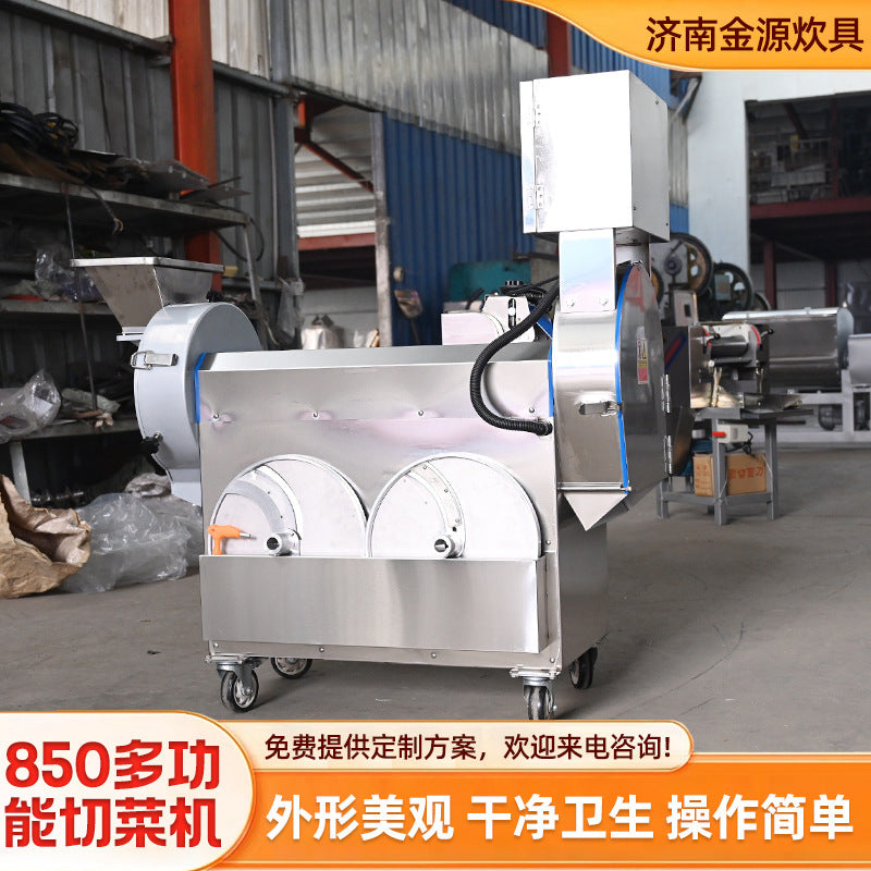 850 multifunctional vegetable cutter - double-headed vegetable slicer, shredder, dicer, and segmenter - fully automatic commercial vegetable cutting machine