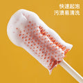 Baby cleaning brush set - includes cup brush, straw brush, storage box, base, silicone nipple brush, and bottle brush