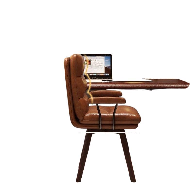 Computer chair for homeaccessible luxuryretrorotatable solid wood chair study desk chair comfortable long sitting bedroom back chair