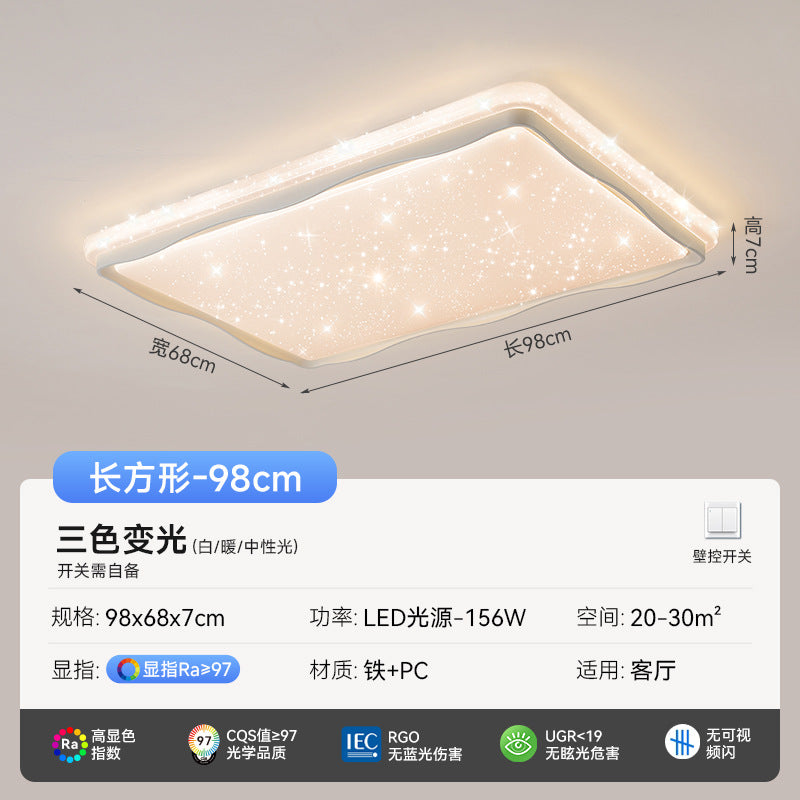 Wood grain wabi-sabi wind bedroom log wind ceiling light household master bedroom light whole house package light walnut color study light