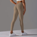 Fashionnew arrival butt lift and tummy control without embarrassing line elastic tight yoga pants v waist brushed nude sports fitness pants