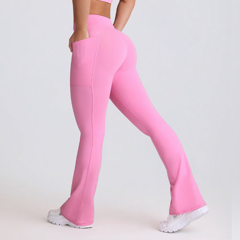 Seamless high-waisted yoga pants - tummy control, butt lift, flare leg, breathable, barely-there feel, pilates wide-leg yoga pants