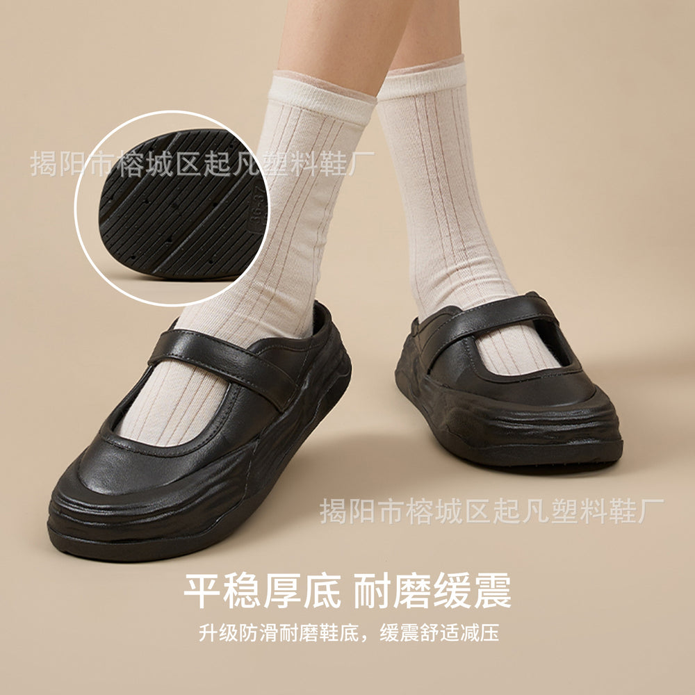 Carefully selected 2026 spring new korean rhinestone casual chunky sole canvas shoes mary jane flats versatile athletic sneakers