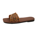 spring new square toe slip-on flat casual lightweight comfortable women's sandals - wholesale
