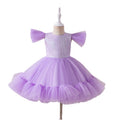 European and american style baby girl's christening dress, first birthday outfit, kids' tutu cake flower mesh full month princess dress