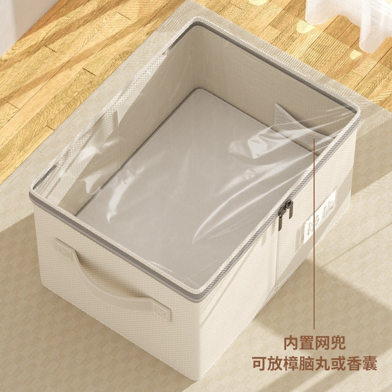 New visual Tianshan cotton and linen storage box thickened washable large-capacity clothing sorting box household bedroom storage