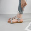 2025 summer new arrival: women's foreign trade sandals - sweet & comfortable round toe plus size ladies' shoes with rhinestone and hotfix embellishments