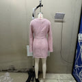 summer new arrival: black puff sleeve square neck tweed fitted waist vintage dress