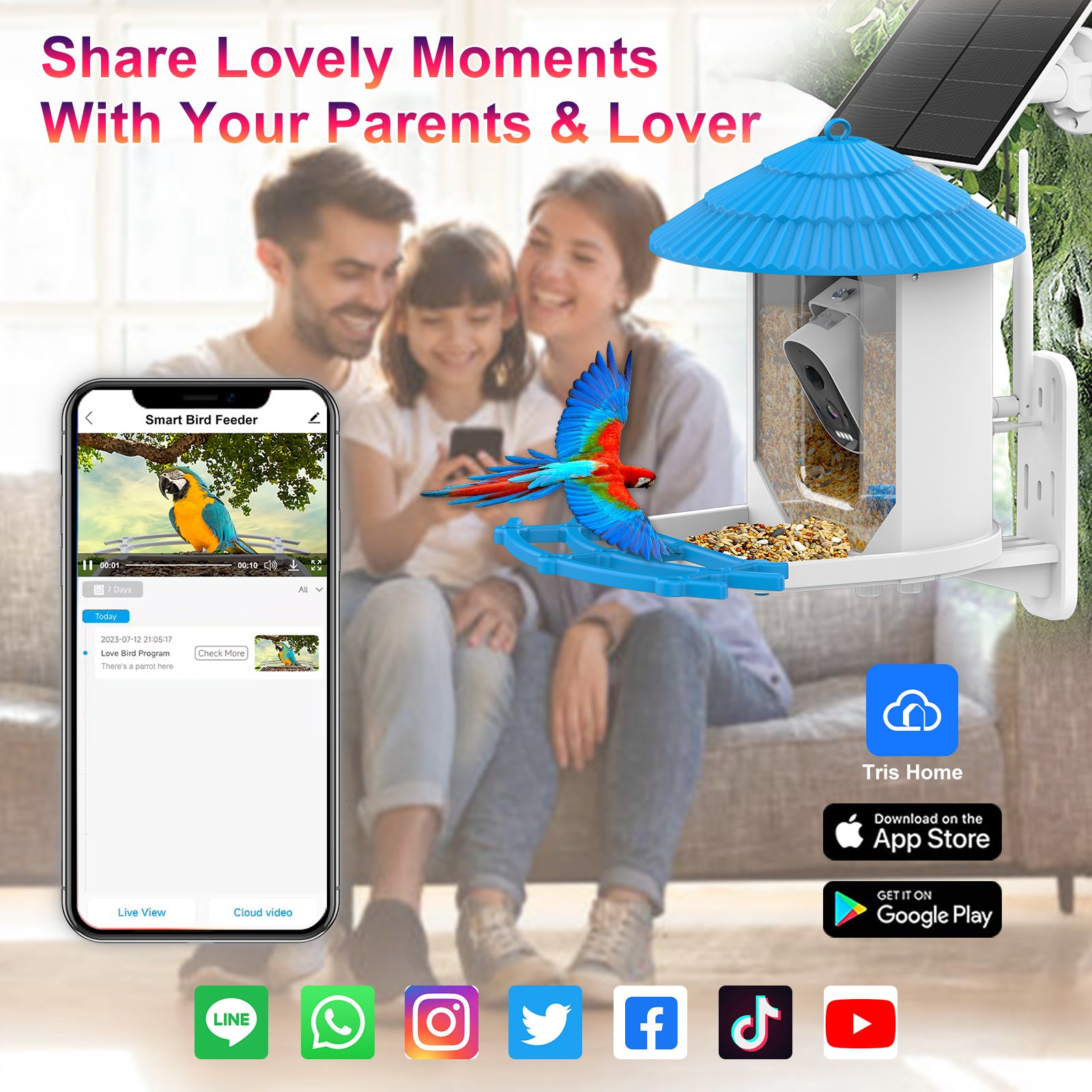 Source factory AI intelligent bird feeder automatic drive away squirrels 5 million bird feeder   explosion