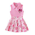Children's clothing shein cross-border girl suit sleeveless vest + skirt two-piece set