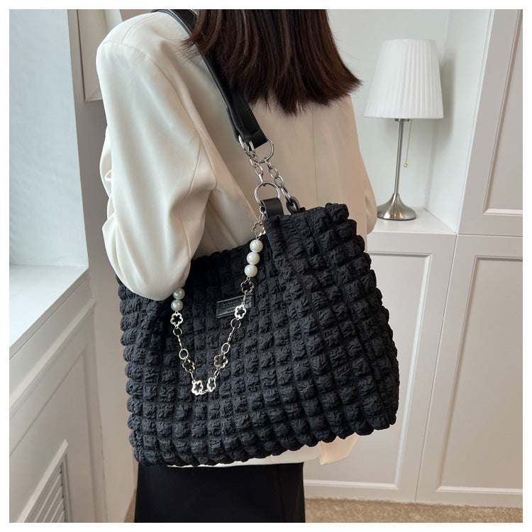 Cross-border high-end large-capacity bag women's 2025 new trendy fashion shoulder bag underarm bag versatile tote bag