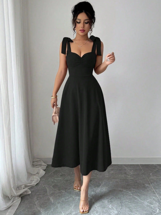 european and american cross-border chic french design vacation purple dress