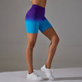 Clearance gradient seamless high-waisted tummy control shorts breathable running workout fitness shorts peach lift yoga pants