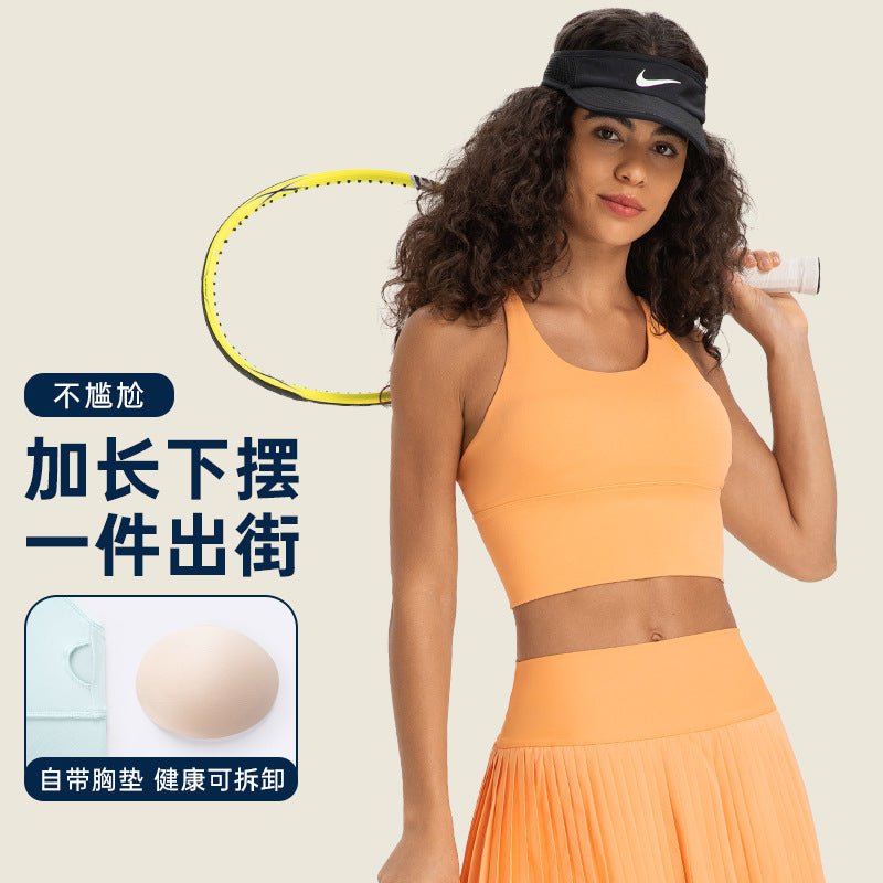 New arrival thin shoulder strap cross back sports intimates women's new arrivalsexybackless fitness yoga bra d19095