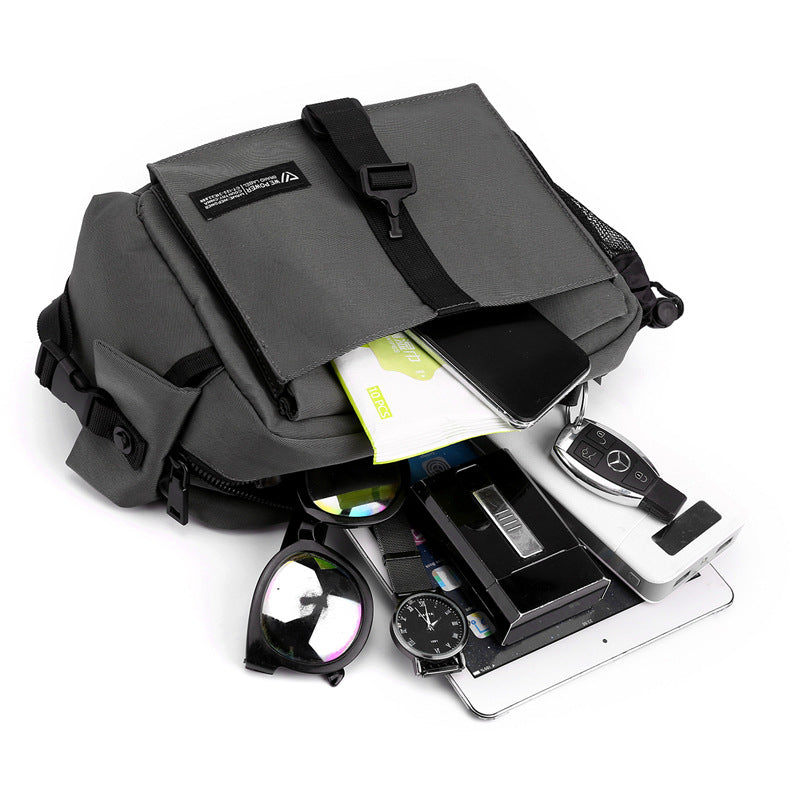 New Trend Men's Shoulder Crossbody Bag Large Capacity Outdoor Fanny Bag Multifunctional Casual Breast Bag Travel Backpack