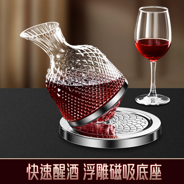 Light luxury tumbler decanter, luxury high-end gyro red wine decanter, household rotating wine decanter ornament