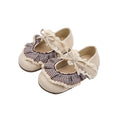 Vancahao girls' bow-tie princess shoes, new spring/autumn  collection, kids' fashionable low-cut leather shoes with lace trim