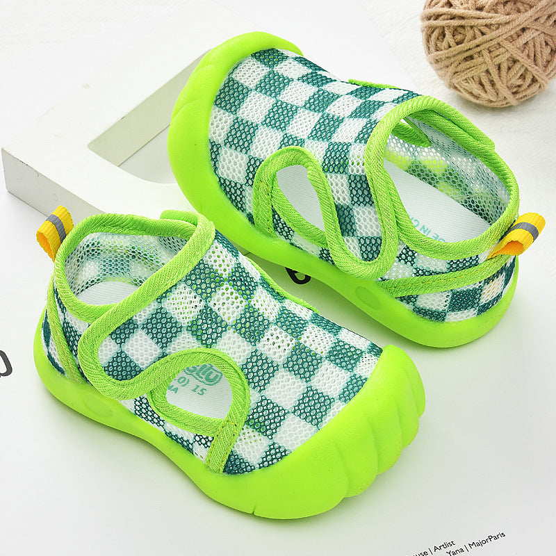 Baby sandals for boys, summer first walker shoes, 0-1-2 years old infant anti-slip soft sole mesh shoes for babies and toddlers, baby girl shoes