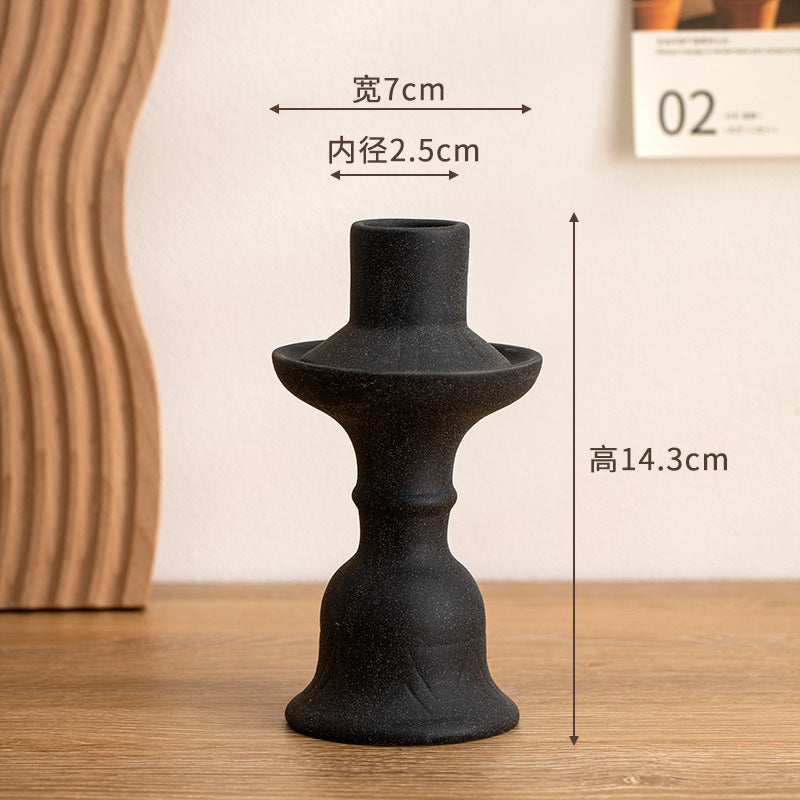 Nordic antique candle holder ceramic ornament simple home decoration festival desktop scented candle pedestal decoration props
