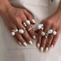 Wholesale faux pearl ring sets - european & american style, vintage baroque, stackable, unique design, knuckle rings